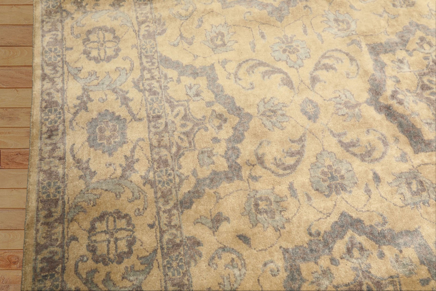 8x10 Moss, Gray, Slate Color Hand Knotted Oushak Wool Transitional Oriental Rug
