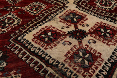 8x10 Ivory, Rust, Charcoal Color Hand Knotted All-Over 100% Wool Traditional Oriental Rug