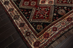 8x10 Ivory, Rust, Charcoal Color Hand Knotted All-Over 100% Wool Traditional Oriental Rug