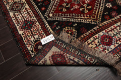8x10 Ivory, Rust, Charcoal Color Hand Knotted All-Over 100% Wool Traditional Oriental Rug
