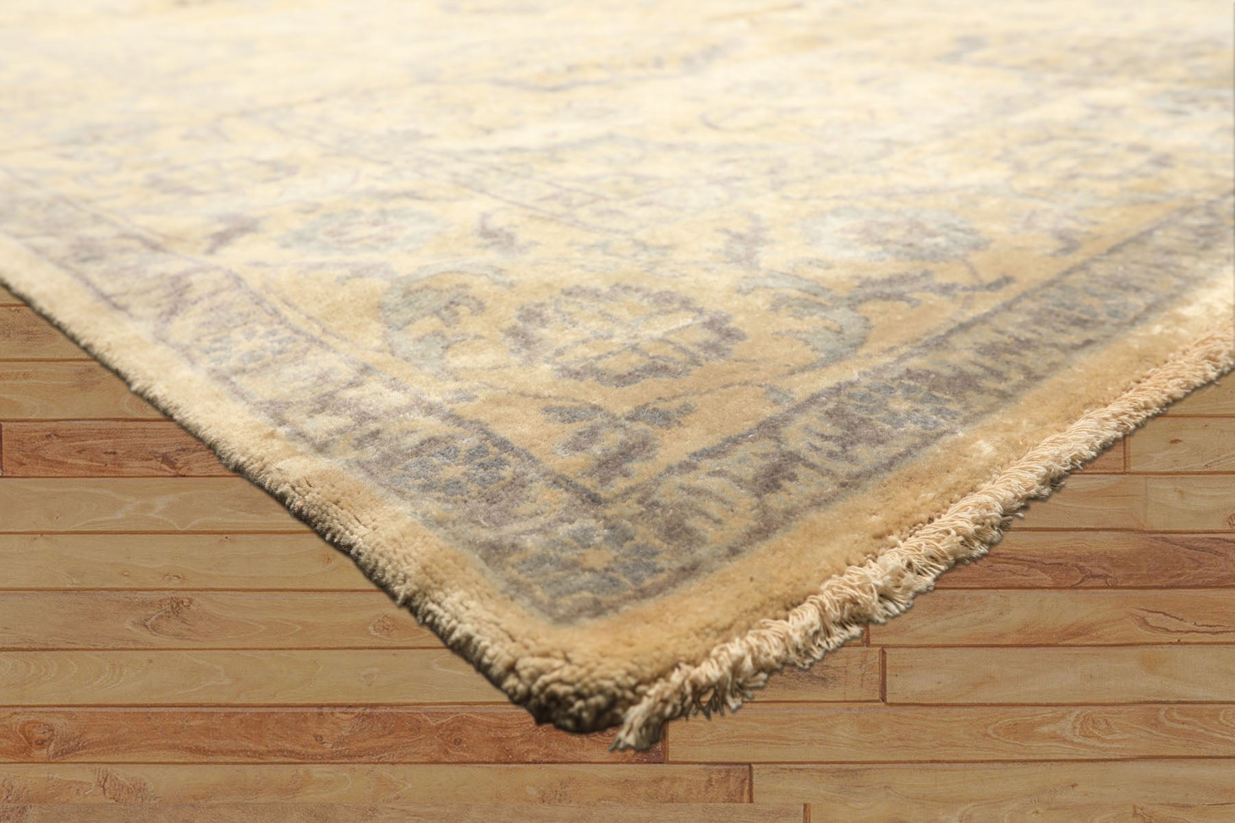 8x10 Moss, Gray, Slate Color Hand Knotted Oushak Wool Transitional Oriental Rug