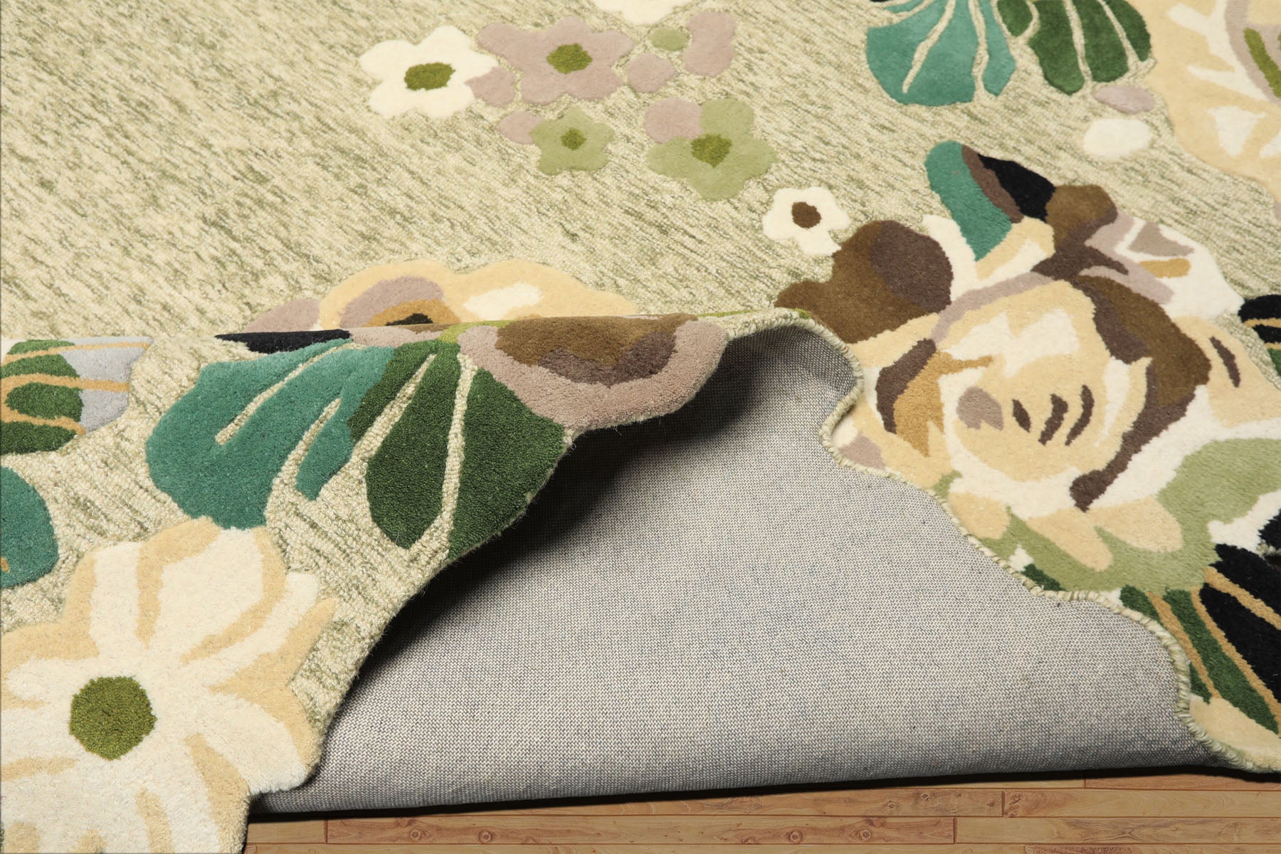 8x10 Sage, Ivory, Taupe Color Hand Tufted Irregular Rug Wool Modern & Contemporary Oriental Rug