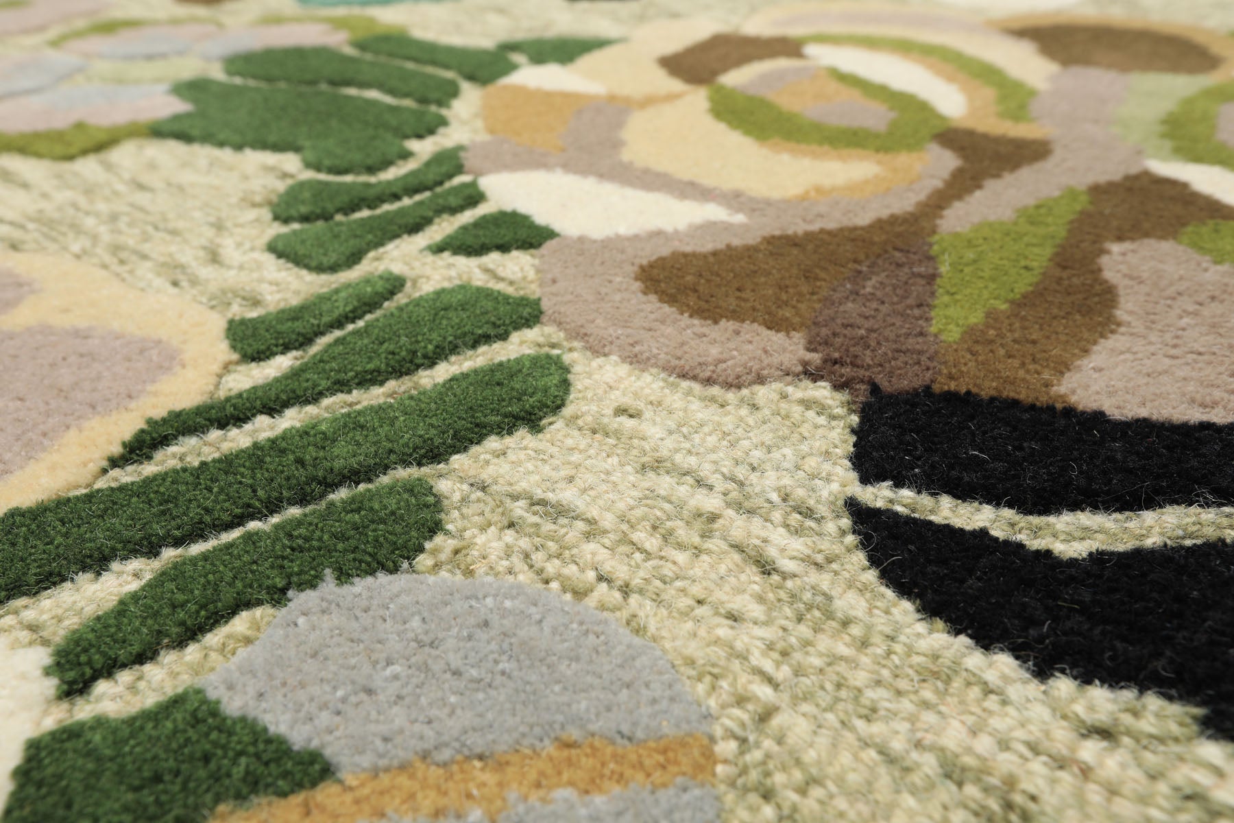 8x10 Sage, Ivory, Taupe Color Hand Tufted Irregular Rug Wool Modern & Contemporary Oriental Rug