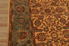 6x9 Gold, Turquoise, Rust Color Hand Knotted Oushak Wool Traditional Oriental Rug
