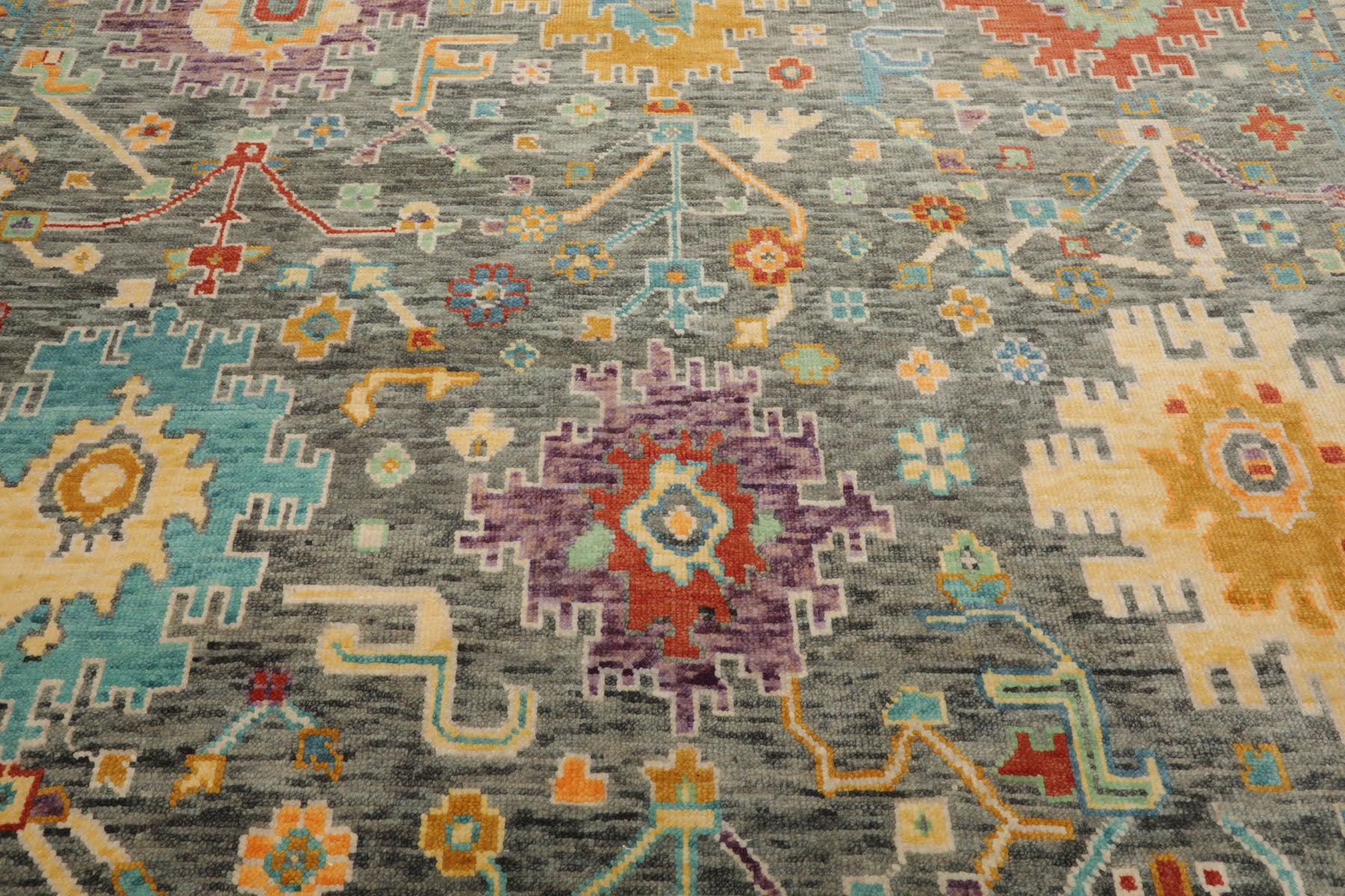 Kalev Celadon Hand Knotted Transitional Oushak Arts & Crafts LoomBloom Wool Area Rug in Various Sizes