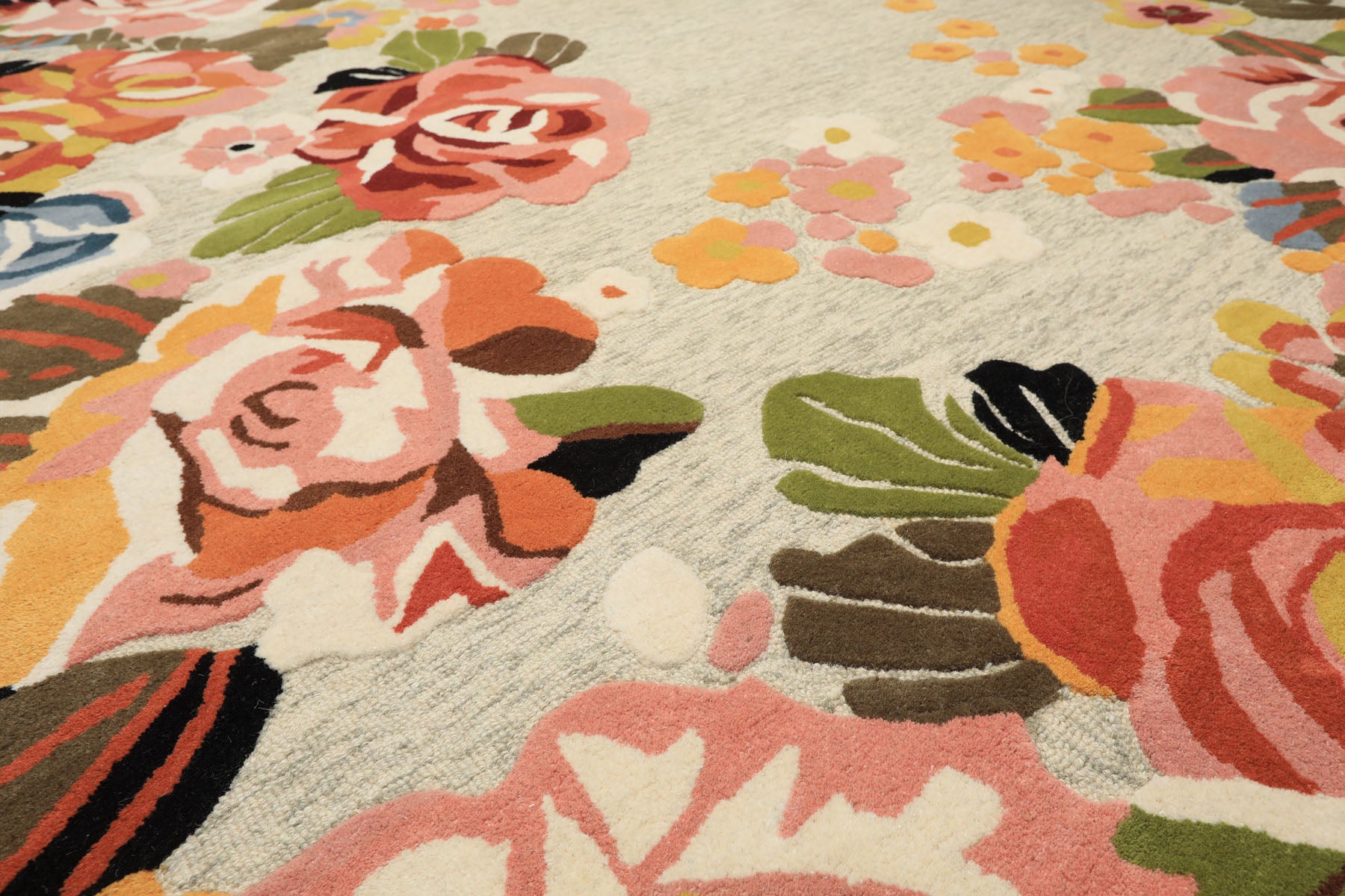 8x10 Mint, Blush, Gold Color Hand Tufted Irregular Rug Wool Modern & Contemporary Oriental Rug