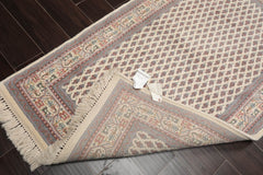3x5 Cream, Rust, Blue Color Hand Knotted All-Over 100% Wool Traditional Oriental Rug