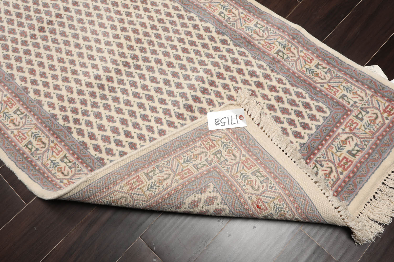 3x5 Cream, Rust, Blue Color Hand Knotted All-Over 100% Wool Traditional Oriental Rug