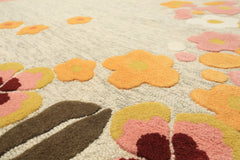 8x10 Mint, Blush, Gold Color Hand Tufted Irregular Rug Wool Modern & Contemporary Oriental Rug
