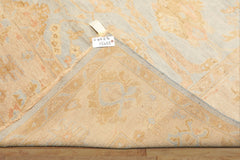 8x10 Blue, Slate, Taupe Color Hand Knotted Oushak Wool Transitional Oriental Rug