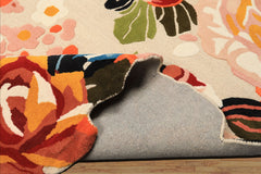 8x10 Ivory, Blush, Green Color Hand Tufted Irregular Rug Wool Modern & Contemporary Oriental Rug