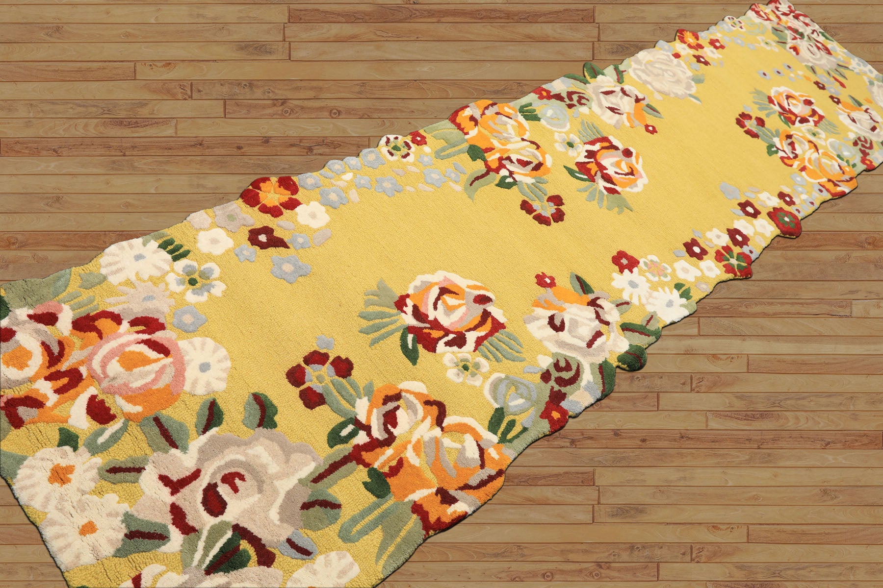 Multi Size Lime Ivory Taupe Color Hand Tufted Irregular Rug Wool Modern & Contemporary Oriental Rug