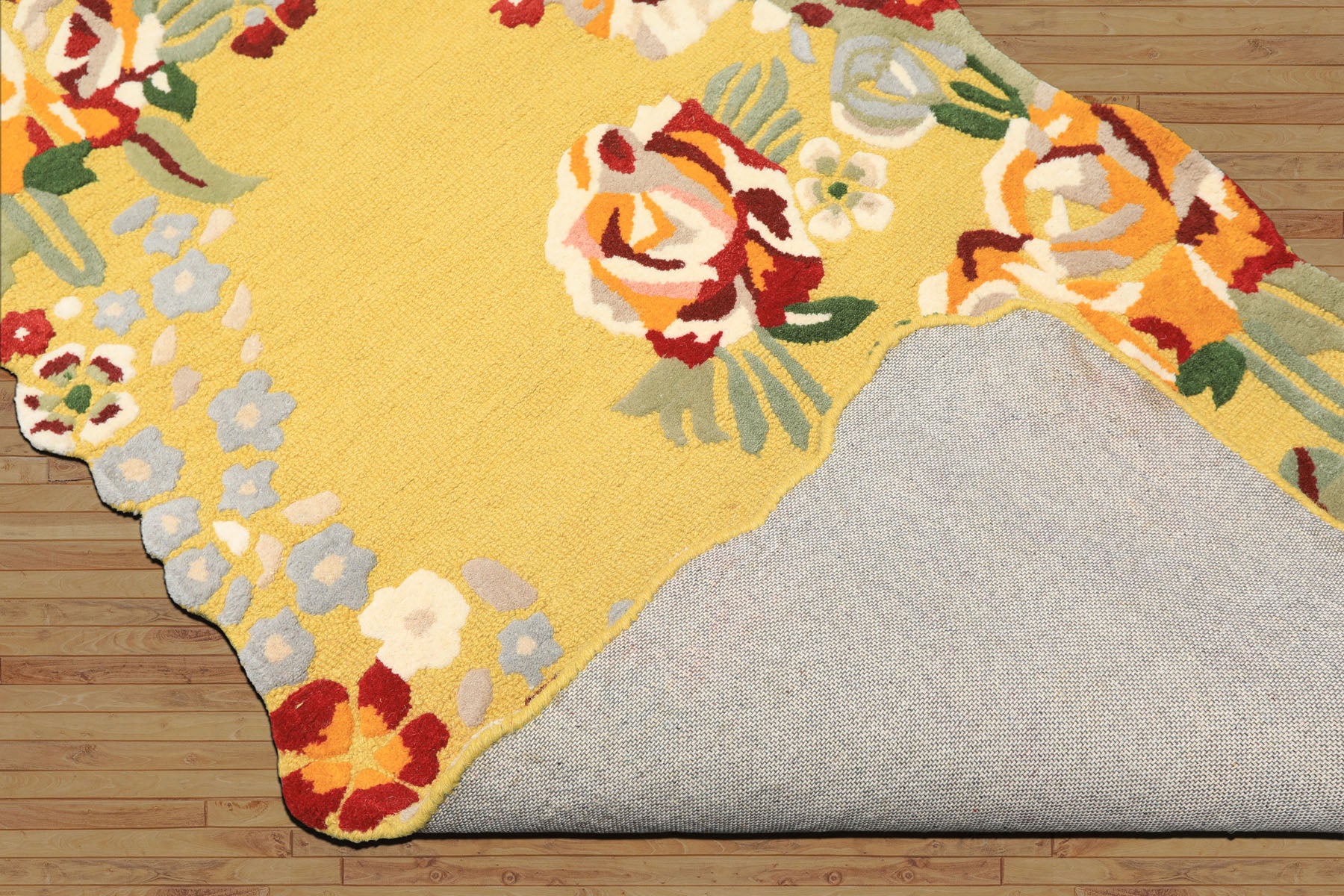 Multi Size Lime Ivory Taupe Color Hand Tufted Irregular Rug Wool Modern & Contemporary Oriental Rug