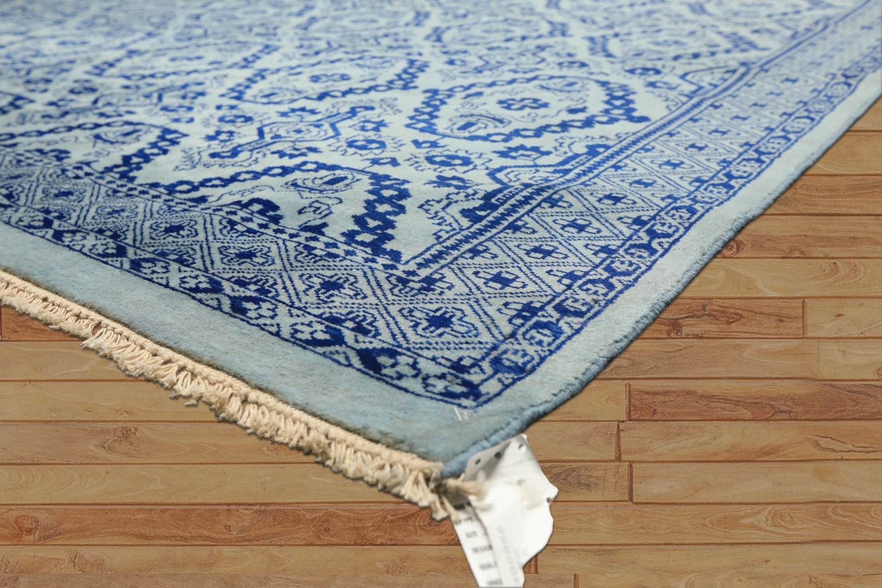 8x10 Blue, Navy, Color Hand Knotted Bokhara Wool Transitional Oriental Rug
