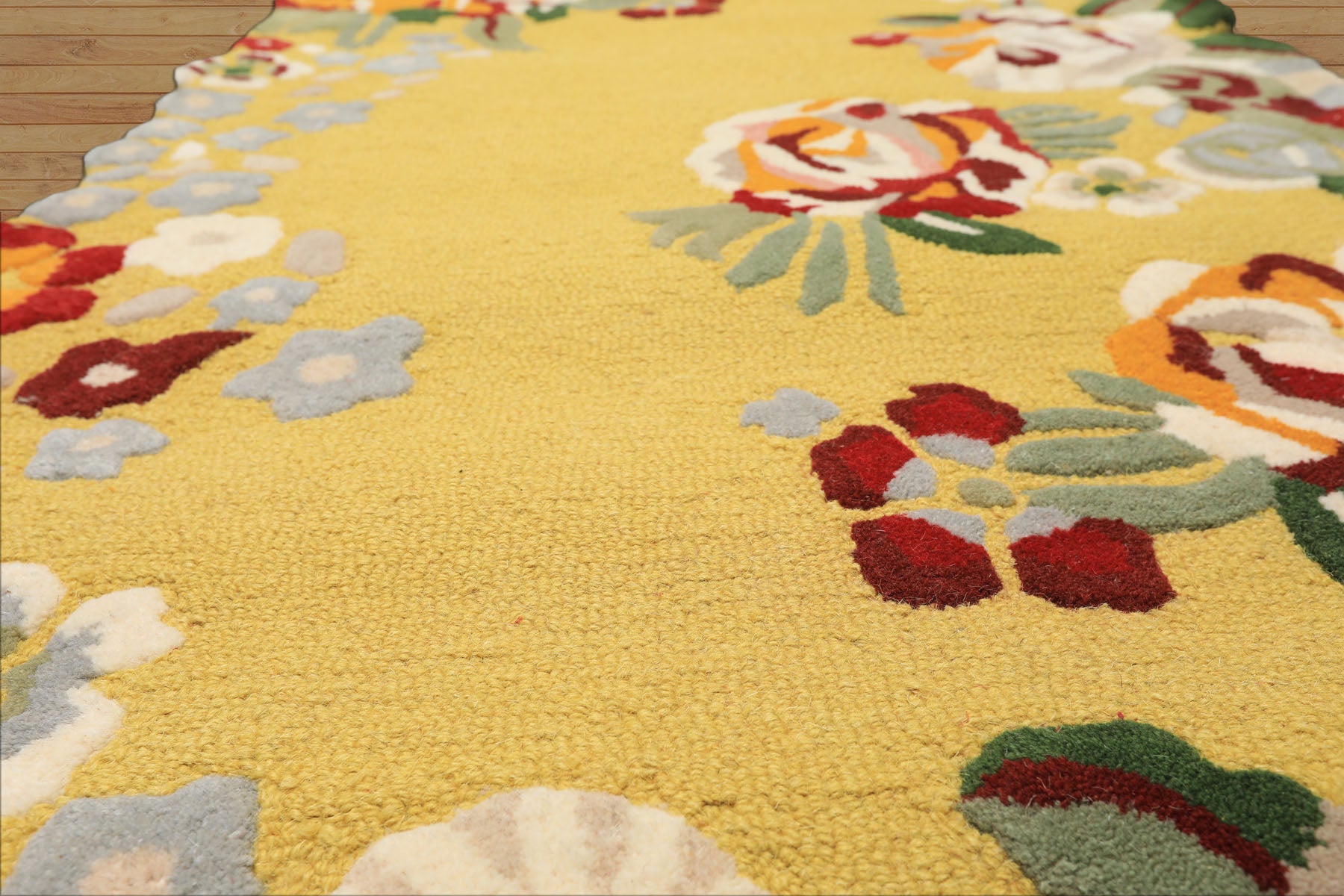 Multi Size Lime Ivory Taupe Color Hand Tufted Irregular Rug Wool Modern & Contemporary Oriental Rug