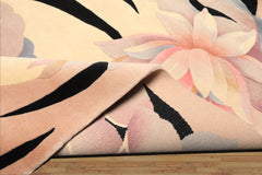 4x6 Ivory, Taupe, Lavender Color Hand Knotted Chinese Art Deco Wool Transitional Oriental Rug