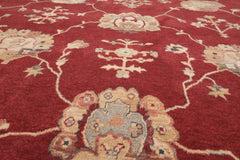 9x12 Rusty Red, Beige, Tan Color Machine Made All-Over 100% Wool Traditional Oriental Rug