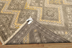 8x10 Mossy Gray, Gold, Muted earth tones Color Hand Knotted Oushak Wool Transitional Oriental Rug