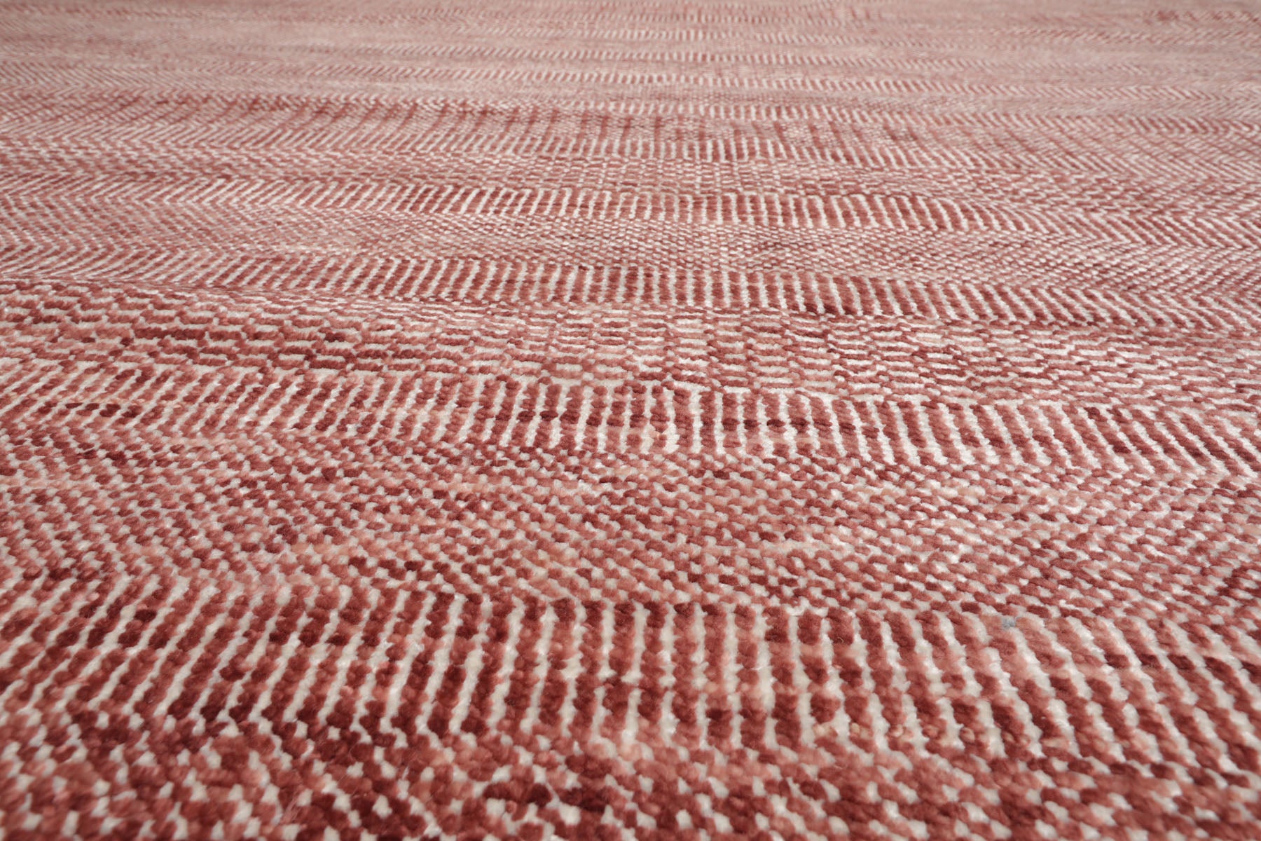 Raspberry Hand-Knotted Contemporary Tibetan Wool & Bamboo Silk LoomBloom Area Rug in Various Sizes