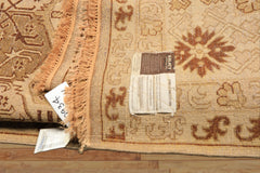 8x10 Gold, Rust, Tan Color Hand Knotted Oushak Wool Transitional Oriental Rug