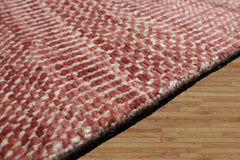 Raspberry Hand-Knotted Contemporary Tibetan Wool & Bamboo Silk LoomBloom Area Rug in Various Sizes