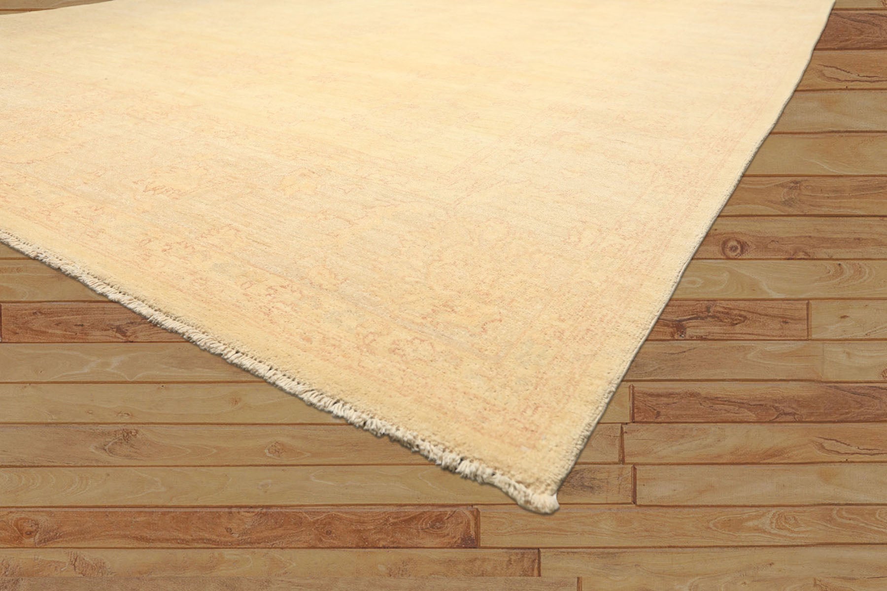 9x12 Ivory, Gray, Taupe Color Hand Knotted Peshawar Wool Transitional Oriental Rug