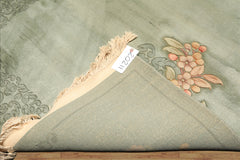 4x6 Celadon, Blush, Gold Color Hand Knotted Chinese Art Deco Wool Traditional Oriental Rug