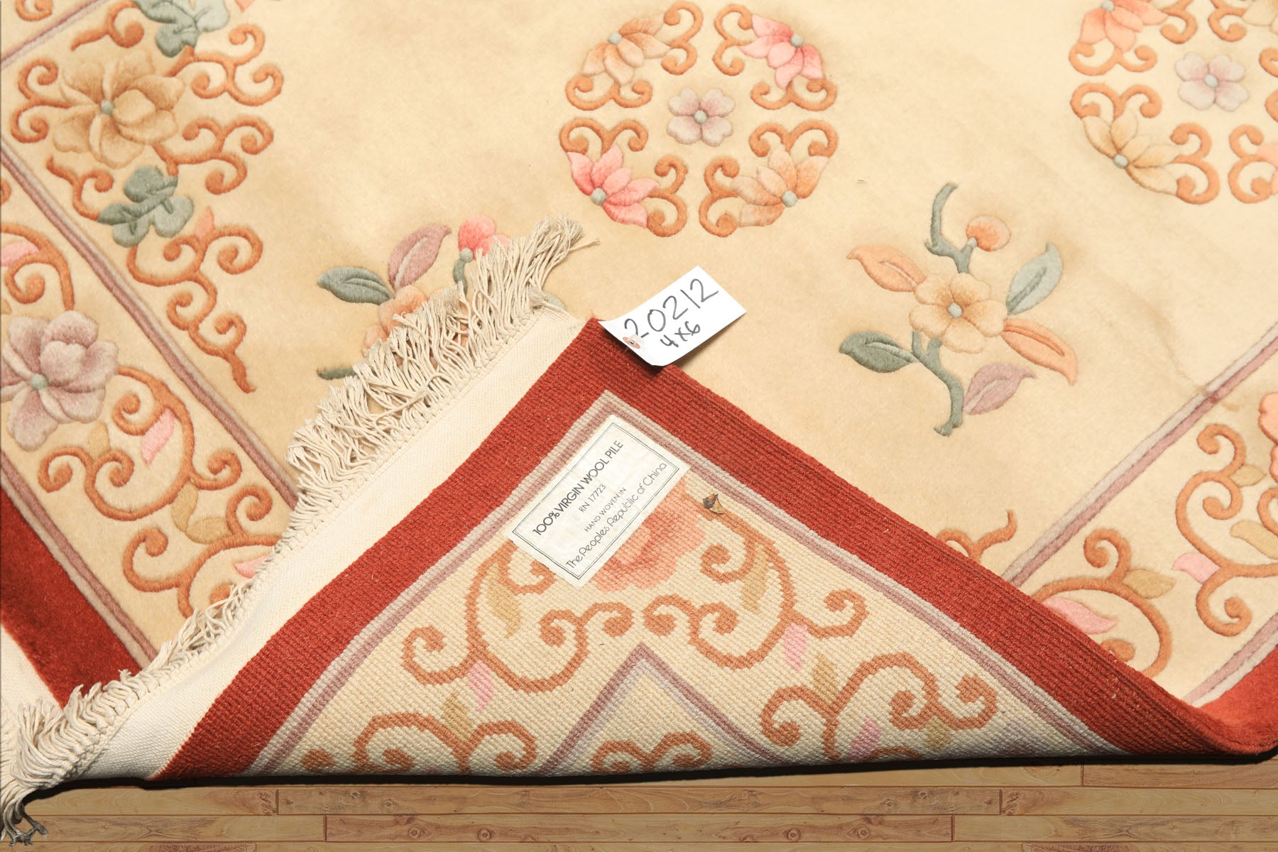 4x6 Beige, Caramel, Taupe Color Hand Knotted Chinese Art Deco Wool Traditional Oriental Rug