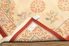 4x6 Beige, Caramel, Taupe Color Hand Knotted Chinese Art Deco Wool Traditional Oriental Rug