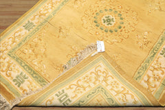 4x6 Gold, Ivory, Sage Color Hand Knotted Indo Tibetan Wool Traditional Oriental Rug