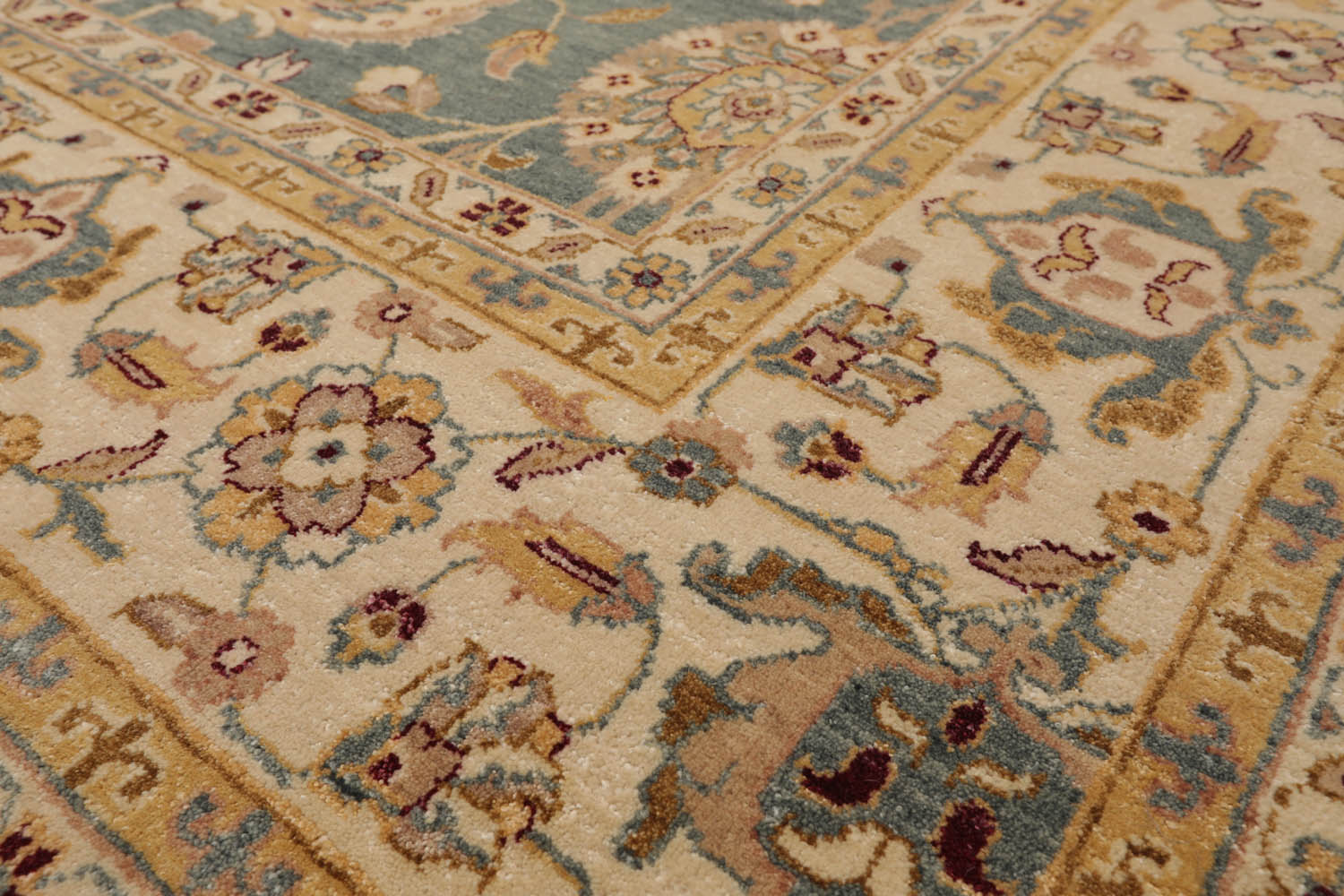 9x12 Slate, Beige, Taupe Color Hand Knotted All-Over 100% Wool Traditional Oriental Rug