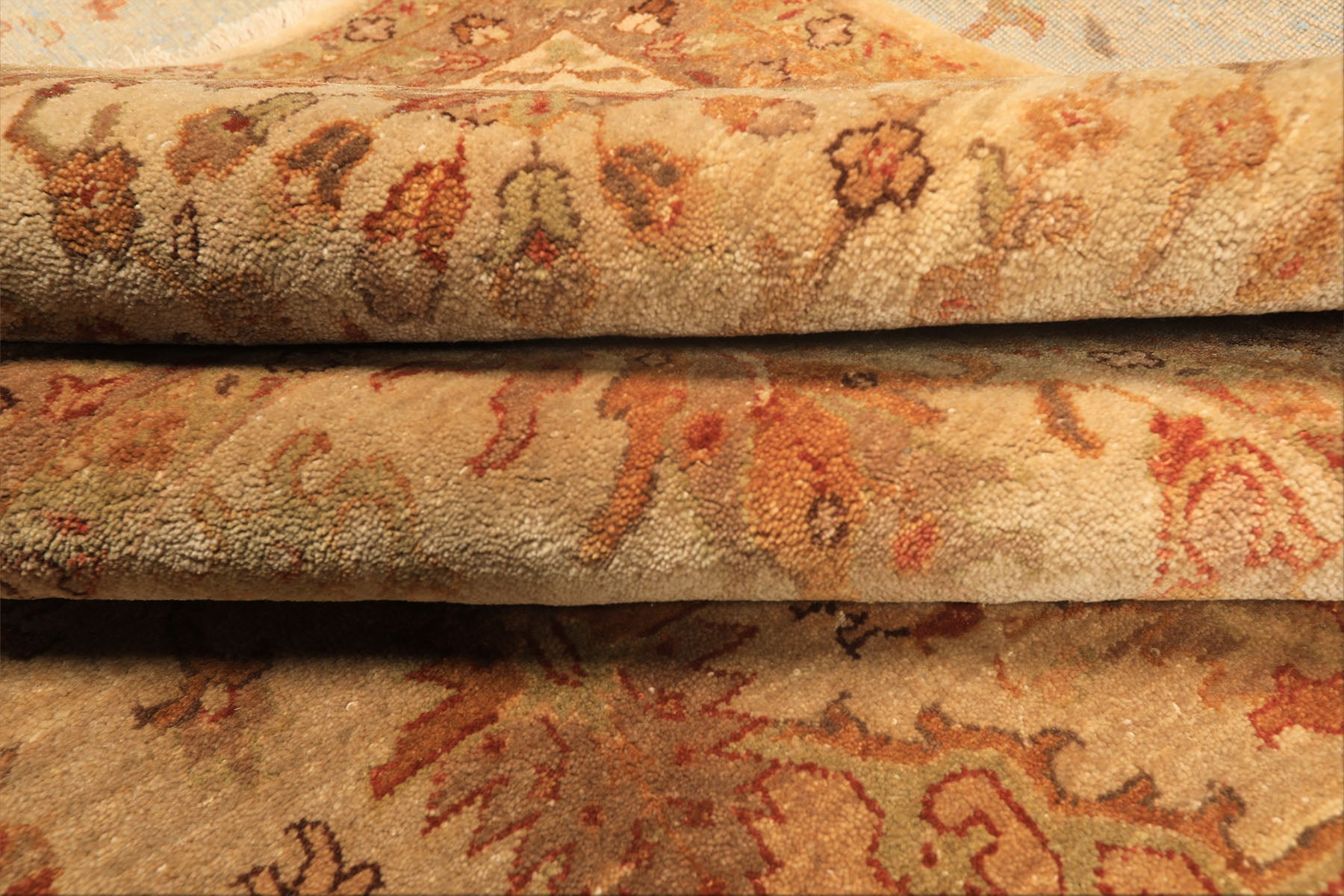 9x12 Beige, Tan, Gold Color Hand Knotted Agra Wool Traditional Oriental Rug