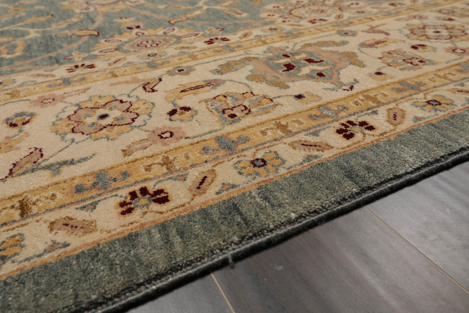 9x12 Slate, Beige, Taupe Color Hand Knotted All-Over 100% Wool Traditional Oriental Rug