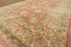 4x6 Blush, Ivory, Mint Color Hand Knotted Indo Kashan Wool Traditional Oriental Rug