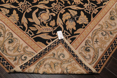 8x10 Black, Beige, Caramel Color Hand Woven All-Over 100% Wool Traditional Oriental Rug