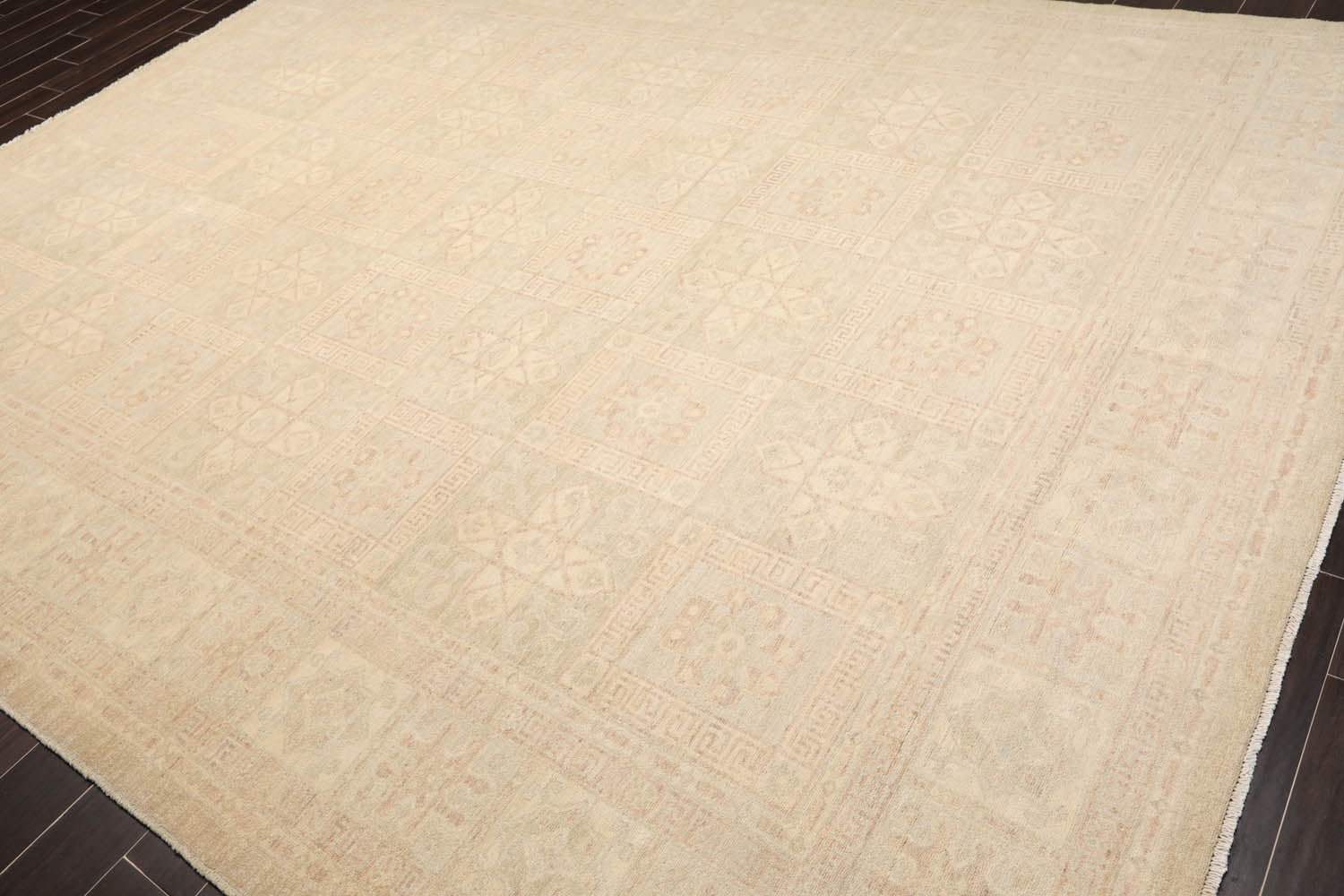 9x12 Beige, Gray, Taupe Color Hand Knotted Antique Reproduction 100% Wool Traditional Oriental Rug