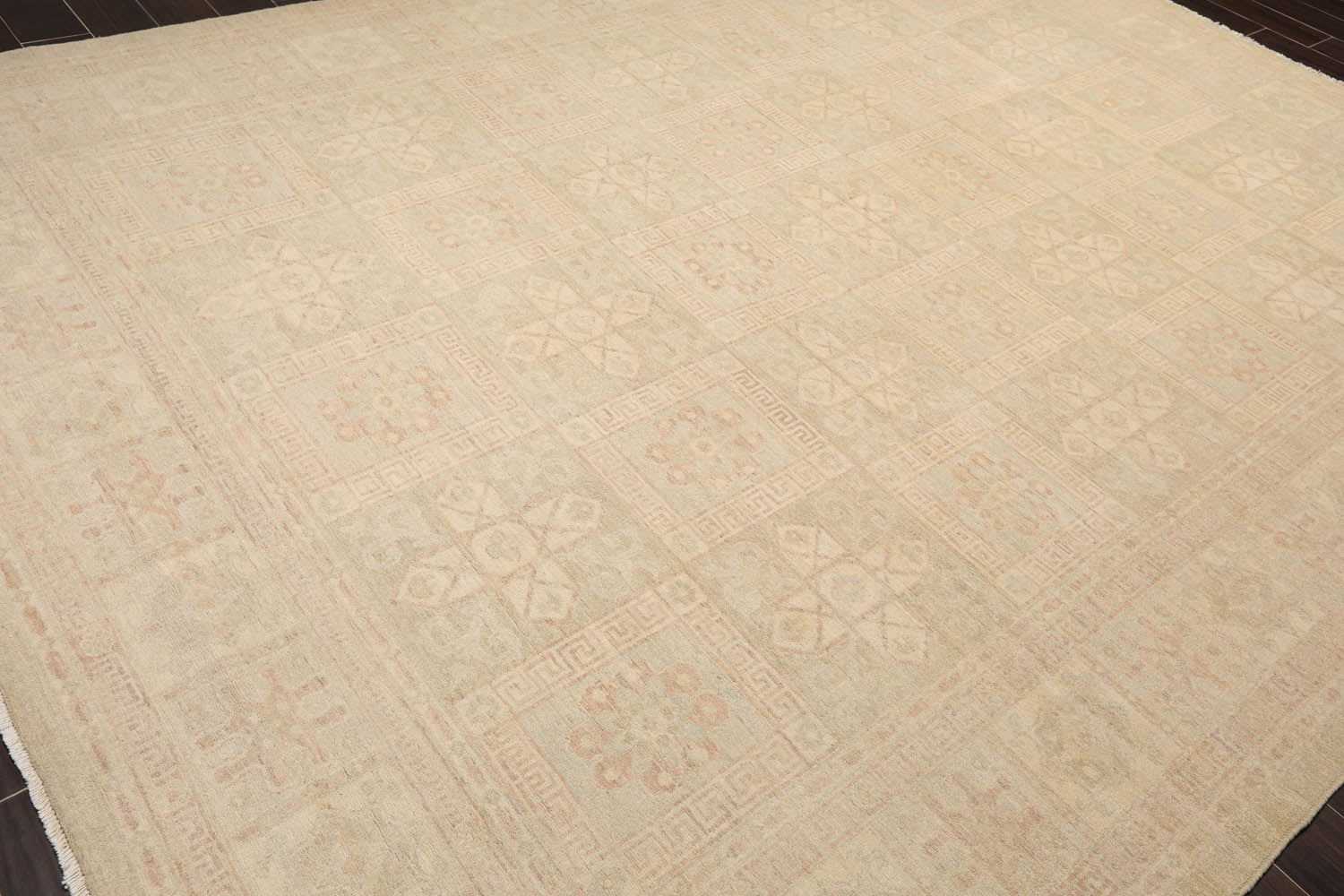 9x12 Beige, Gray, Taupe Color Hand Knotted Antique Reproduction 100% Wool Traditional Oriental Rug