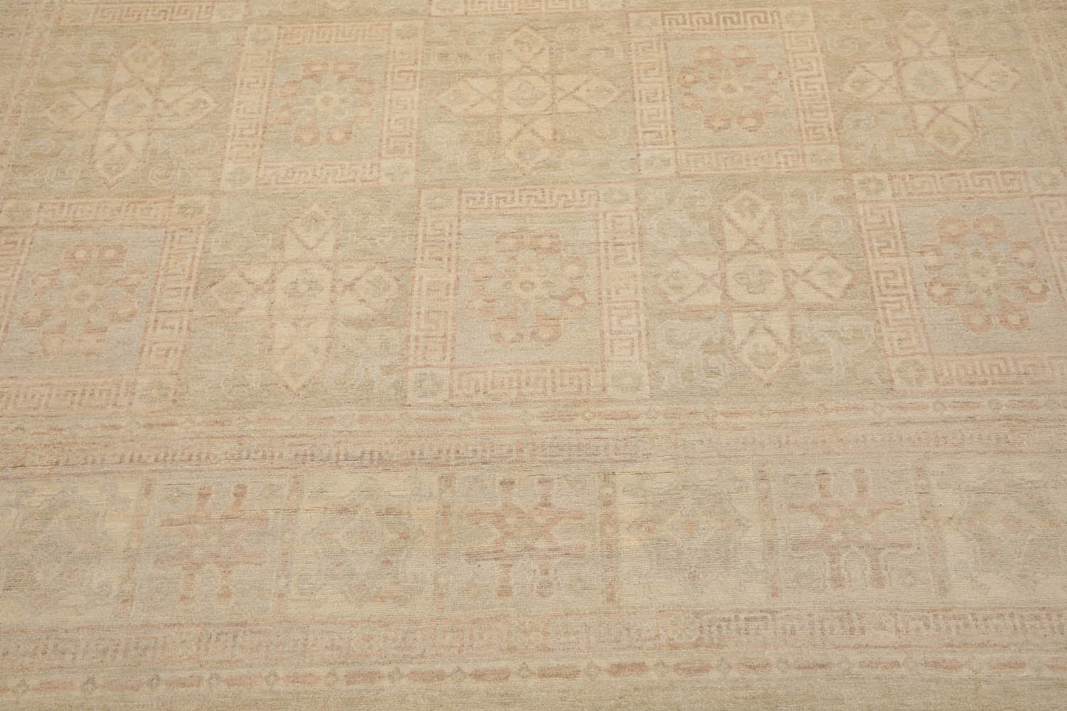 9x12 Beige, Gray, Taupe Color Hand Knotted Antique Reproduction 100% Wool Traditional Oriental Rug