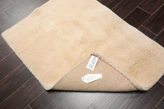 2x3 Ivory, , Color Hand Knotted All-Over 100% Wool Modern Oriental Rug