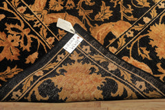 9x11 Black, Beige, Gold Color Hand Knotted Tibetan New Zealand Wool Transitional Oriental Rug