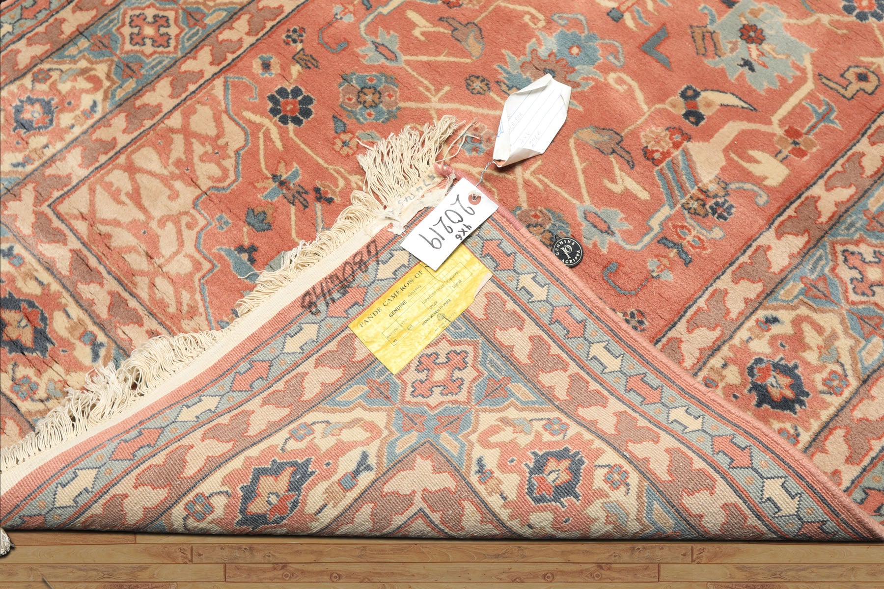 4x6 Blush, Turquoise, Beige Color Hand Knotted Heriz New Zealand Wool Traditional Oriental Rug