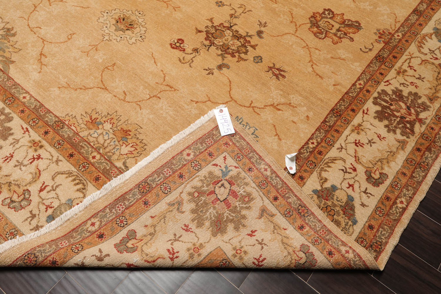 9x12 Tan, Beige, Gray Color Hand Knotted All-Over 100% Wool Traditional-Persian/Oriental Oriental Rug