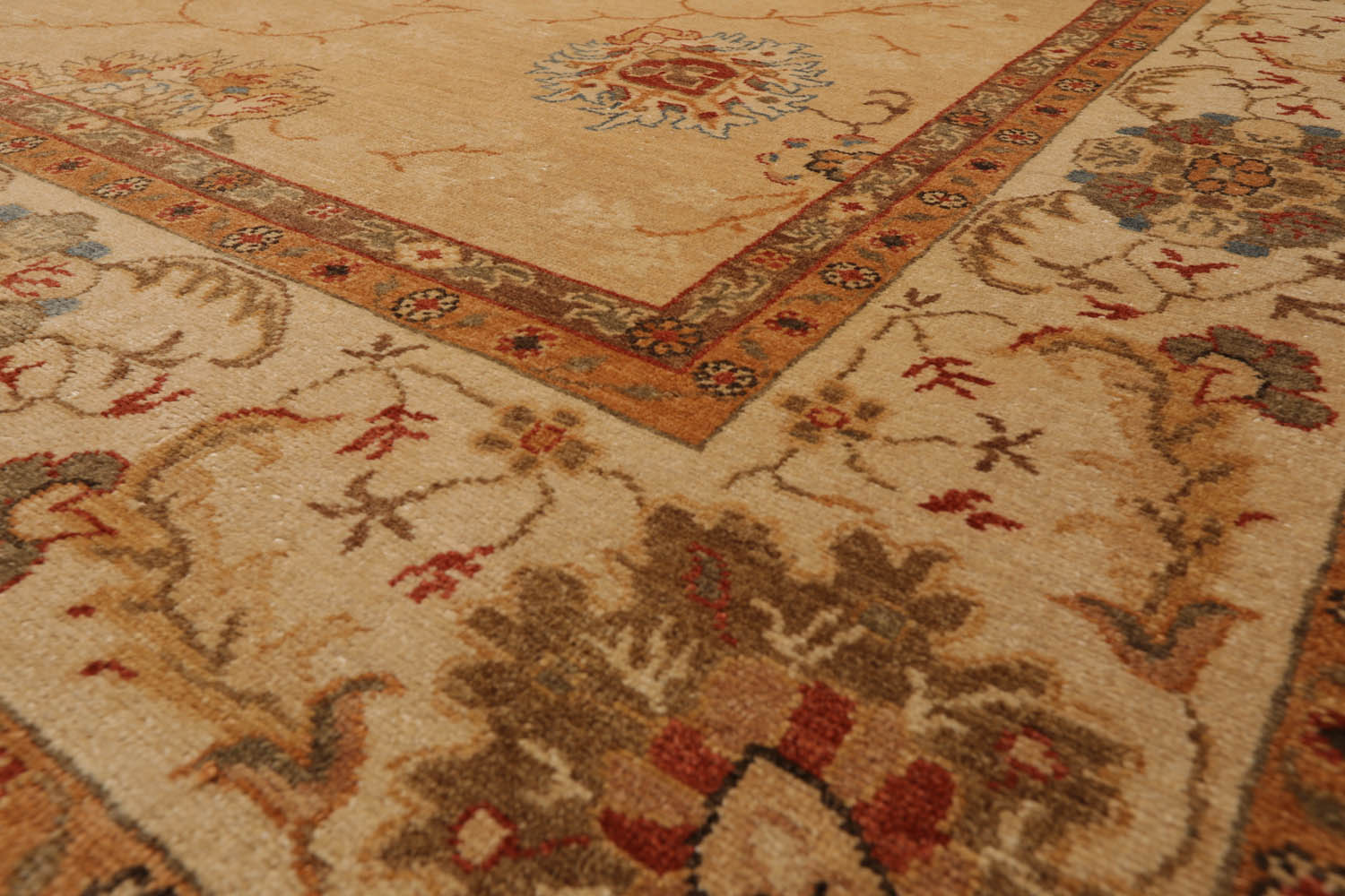 9x12 Tan, Beige, Gray Color Hand Knotted All-Over 100% Wool Traditional-Persian/Oriental Oriental Rug