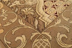 4x6 Moss, Beige, Light Gold Color Hand Knotted Art Deco Wool Arts & Crafts Oriental Rug