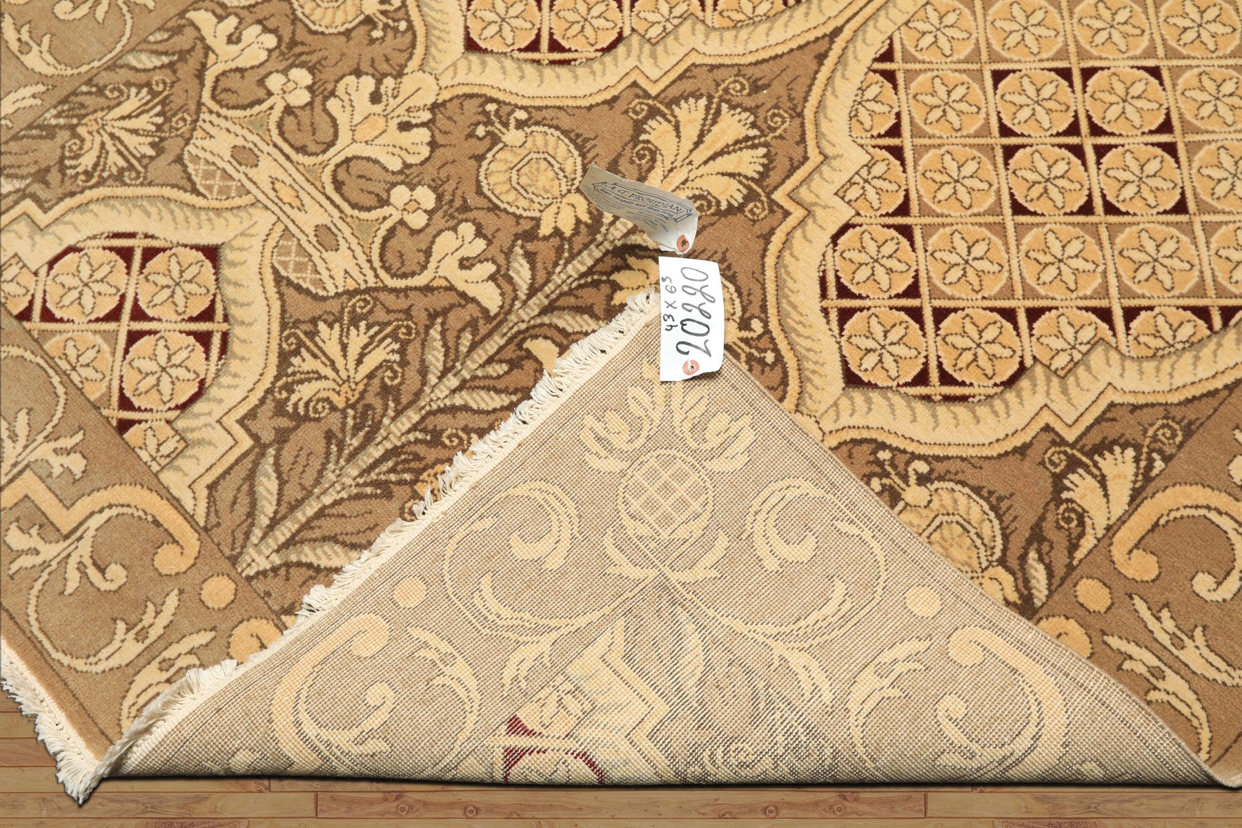 4x6 Moss, Beige, Light Gold Color Hand Knotted Art Deco Wool Arts & Crafts Oriental Rug