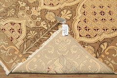 4x6 Moss, Beige, Light Gold Color Hand Knotted Art Deco Wool Arts & Crafts Oriental Rug