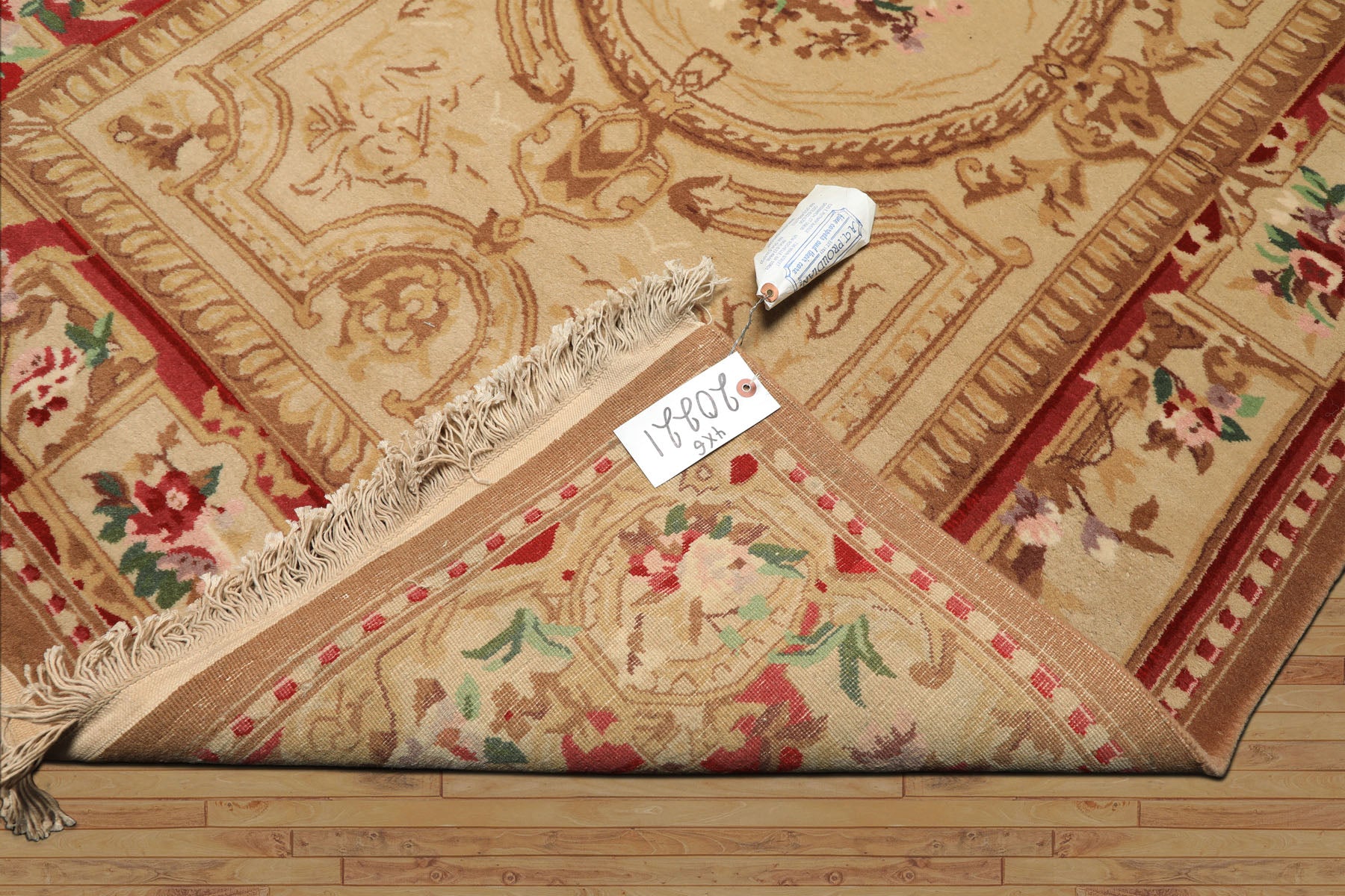 4x6 Beige, Brown, Rose Color Hand Knotted French Aubusson Savonnerie Wool Traditional Oriental Rug