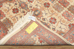 4x6 Ivory, Rose, Brown Color Hand Knotted Indo Kashan New Zealand Wool Traditional Oriental Rug