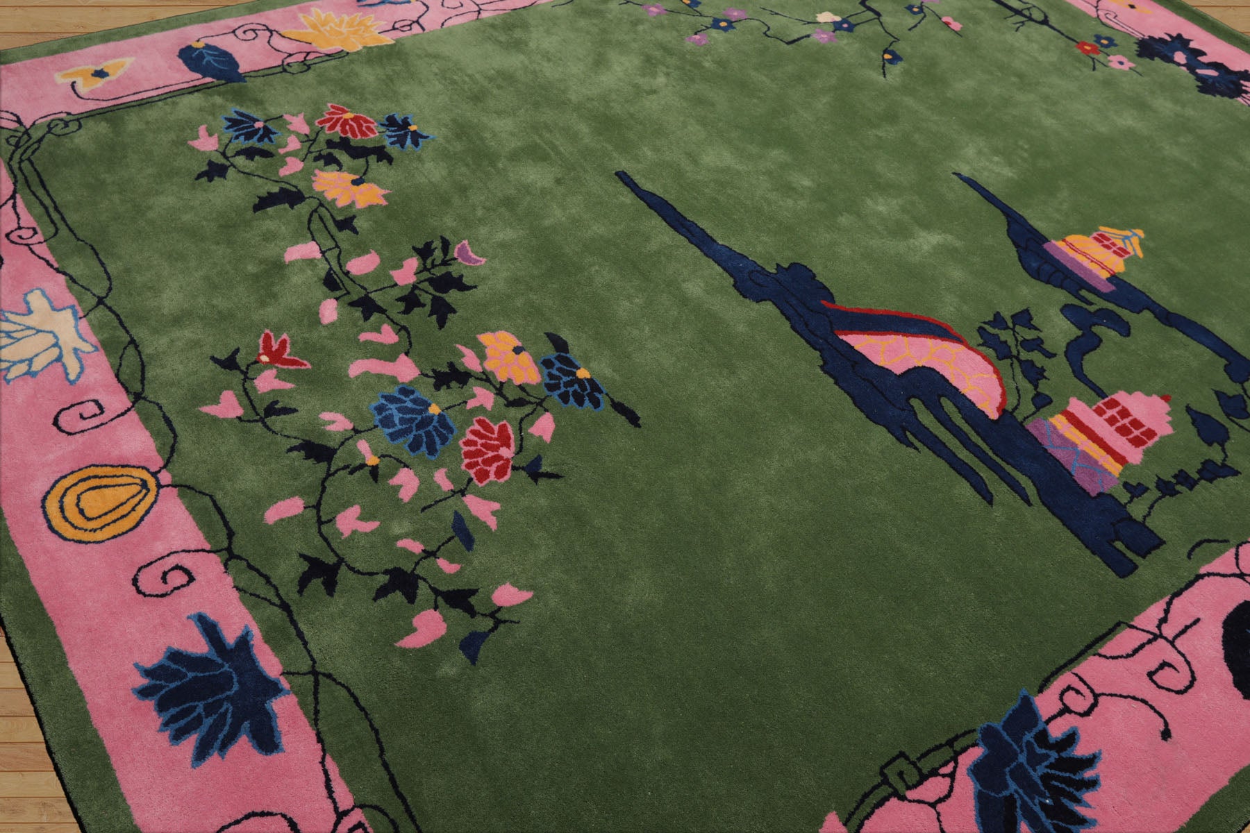 Multi Size Multi Color Chinese Art Deco New Zealand Wool Hand Tufted Oriental Area Rug