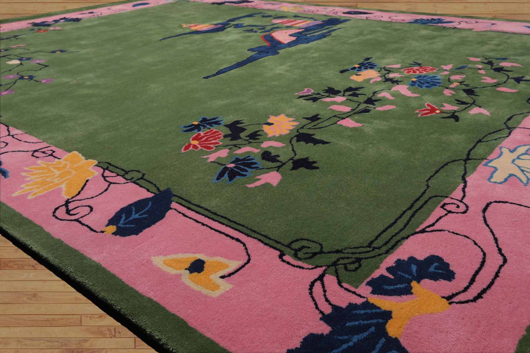 Multi Size Multi Color Chinese Art Deco New Zealand Wool Hand Tufted Oriental Area Rug